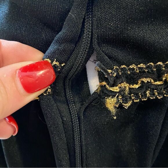 Vintage 60’s/70’s Union Made Black and Gold High‎ Neck Maxi Dress Size small - Picture 16 of 16